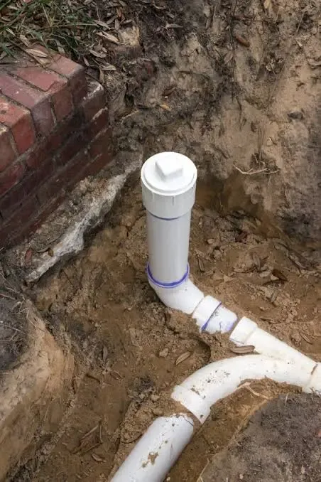 Underground Sewer Pipe Trench